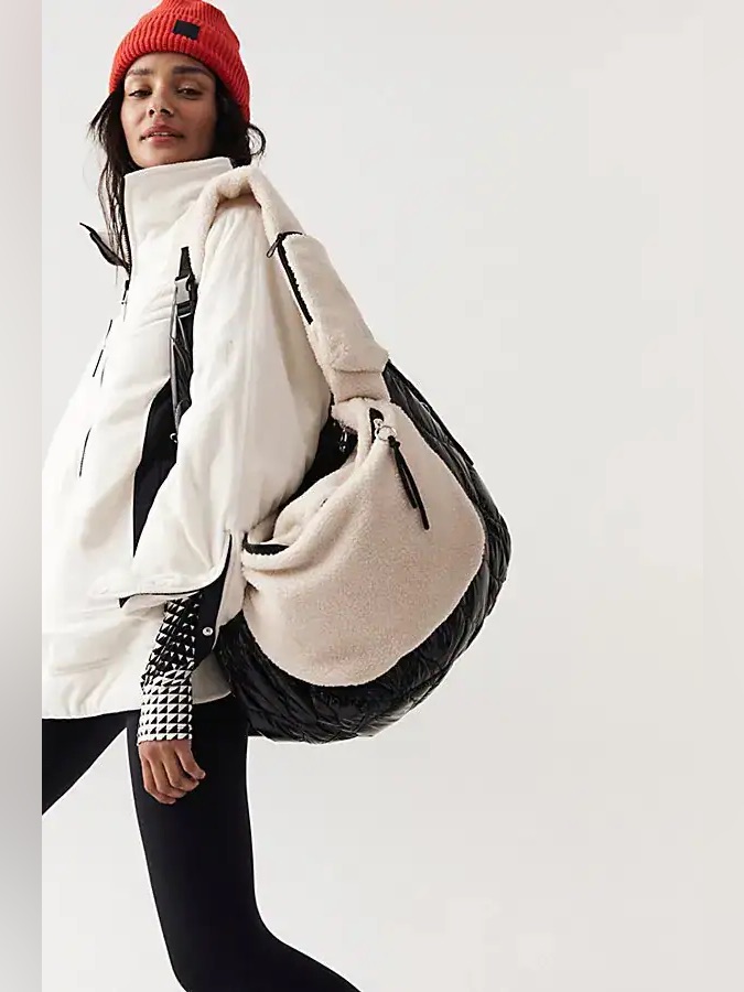 Free People Movement Overachiever Sherpa Sling Bag Ivory Nwt $78